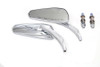 Wyatt Gatling #M60-6389C - Chrome Tribal Teardrop Mirrors with Billet Stems