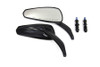 Wyatt Gatling #M60-6389GB - Gloss Black Tribal Teardrop Mirrors with Billet Stems