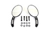 Wyatt Gatling #76025B - Oval Mirror Set with Billet 3 Slot Stem Black