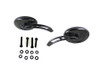 Wyatt Gatling #76025B - Oval Mirror Set with Billet 3 Slot Stem Black
