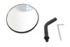 V-Twin #78960 - 3 inch Round Mini Mirror Top Triple Tree Mount Black