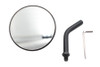 V-Twin #78960 - 3 inch Round Mini Mirror Top Triple Tree Mount Black