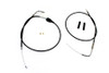 V-Twin #24301 - 43 inch Stainless Steel Throttle and Idle Cable Set Black Co