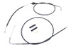 V-Twin #24303 - Stainless Steel Throttle and Idle Cable Set Black Coat +8 in