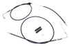 V-Twin #24303 - Stainless Steel Throttle and Idle Cable Set Black Coat +8 in