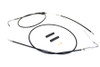V-Twin #24303 - Stainless Steel Throttle and Idle Cable Set Black Coat +8 in