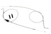 V-Twin #24304 - Stainless Steel Throttle and Idle Cable Set Clear Coat +8 in