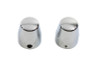 V-Twin #16-0209 - Chrome Rear Axle Caps Smooth Style