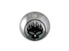 Wyatt Gatling #78002 - Chrome with Black Flame Skull FLT Fuel Tank Console Door