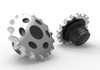 Wyatt Gatling #78092 - Sprocket Gas Cap Set Vented and Non-Vented Chrome