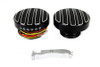 Wyatt Gatling #011062 - Black LED Cut Ribbed Style Fuel Gauge and Filler Cap Set