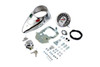 V-Twin - Chrome Cateye Dash Panel Kit with 1:1 Ratio Speedometer