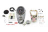 V-Twin - Chrome Two Light Dash Panel Kit with 1:1 Ratio Speedometer