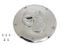 V-Twin - Raised Skull Derby Cover Chrome