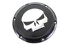 V-Twin #78286B - Black 6 Hole Skull Derby Cover