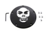 V-Twin #33-0062BC - Black Derby Cover with Chrome Skull