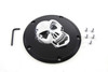 V-Twin #33-0062BC - Black Derby Cover with Chrome Skull