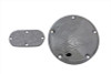 V-Twin #63184 - 5-Hole Flame Derby and Oval Inspection Set Chrome