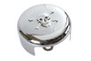 V-Twin #76636S - Skull Round Horn Cover Chrome
