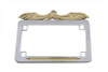 V-Twin #76654G - License Plate Frame Flying Eagle Style Gold Inlay