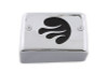 V-Twin - Chrome Ignition Module Cover with Black Flame