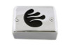 V-Twin - Chrome Ignition Module Cover with Black Flame