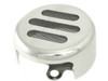V-Twin #77130B4 - Slotted Style Round Horn Cover Chrome