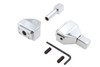 V-Twin - Chrome Rear Axle Adjuster Cap Set Pyramid Style