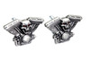 V-Twin #13-1227 - Skull on Panhead Engine License Plate Topper Set