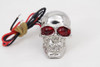 V-Twin - Silver Skull License Plate Bolt Set with LED