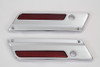 V-Twin - Wyatt Gatling Saddlebag Face Plate with Red Reflector Set