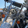 Hogworks 7" Led Chrome Headlight (daymaker Replacement) with Auxiliary Passing Lamps for Harley® Touring & Softail