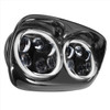 Hogworks Dual Led Black Halomaker® Headlight for Harley® Road Glide '98-'13