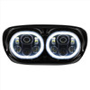 Hogworks Dual Led Black Halomaker® Headlight for Harley® Road Glide '98-'13
