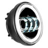 Hogworks 7" Led Black Halomaker® Headlight w/ Auxiliary Passing Lamps for Indian® Motorcycles