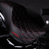 Hogworks Rise Up Seat for Harley® Touring '08-'25 (diamond / Red Stitch)