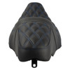 Hogworks Rise Up Seat for Harley® Touring '08-'25 (diamond / Blue Stitch)