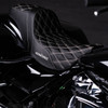 Hogworks Rise Up Seat for Harley® Touring '08-'25 (diamond / Silver Stitch)