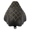 Hogworks Rise Up Seat for Harley® Touring '08-'25 (diamond / Gold Stitch)