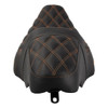 Hogworks Rise Up Seat for Harley® Touring '08-'25 (diamond / Orange Stitch)