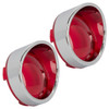 Hogworks Visor Turn Signal Trim Rings for Harley-davidson® Models | 1157 Bullet Style Lens ( Chrome / Red )