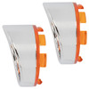 Hogworks Visor Turn Signal Trim Rings for Harley-davidson® Models | 1157 Bullet Style Lens ( Chrome / Amber )