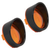 Hogworks Visor Turn Signal Trim Rings for Harley-davidson® Models | 1157 Bullet Style Lens ( Black / Amber )