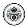Hogworks 7" Led Chrome Halomaker® Headlight (daymaker Replacement) with Auxiliary Passing Lamps for Harley® Touring & Softail