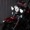 Hogworks 7" Led Chrome Halomaker® Headlight (daymaker Replacement) with Auxiliary Passing Lamps for Harley® Touring & Softail