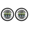 Hogworks 7" Led Chrome Halomaker® Headlight (daymaker Replacement) with Auxiliary Passing Lamps for Harley® Touring & Softail