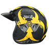 Daytona Helmets DOT Approved Daytona Cruiser Open Face Motorcycle Helmet - Men, Women & Youth - With Visor & Graphics - W/ Toxic