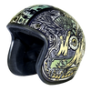 Daytona Helmets DOT Approved Daytona Cruiser Open Face Motorcycle Helmet - Men, Women & Youth - With Visor & Graphics - W/ Money