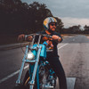 DOT Approved Daytona Cruiser Open Face Motorcycle Helmet - Men, Women & Youth - With Visor & Graphics - W/ Lightning