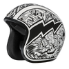 Daytona Helmets DOT Approved Daytona Cruiser Open Face Motorcycle Helmet - Men, Women & Youth - With Visor & Graphics - W/ Graffiti